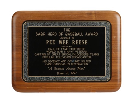 The SABR Hero of Baseball Award Presented to Pee Wee Reese  (Reese LOA)